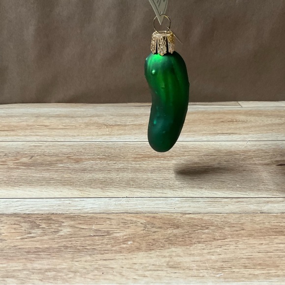Old World Christmas Sweet Pickle Tree Ornament Glass Hanging Gherkin Dill Food - Picture 1 of 7